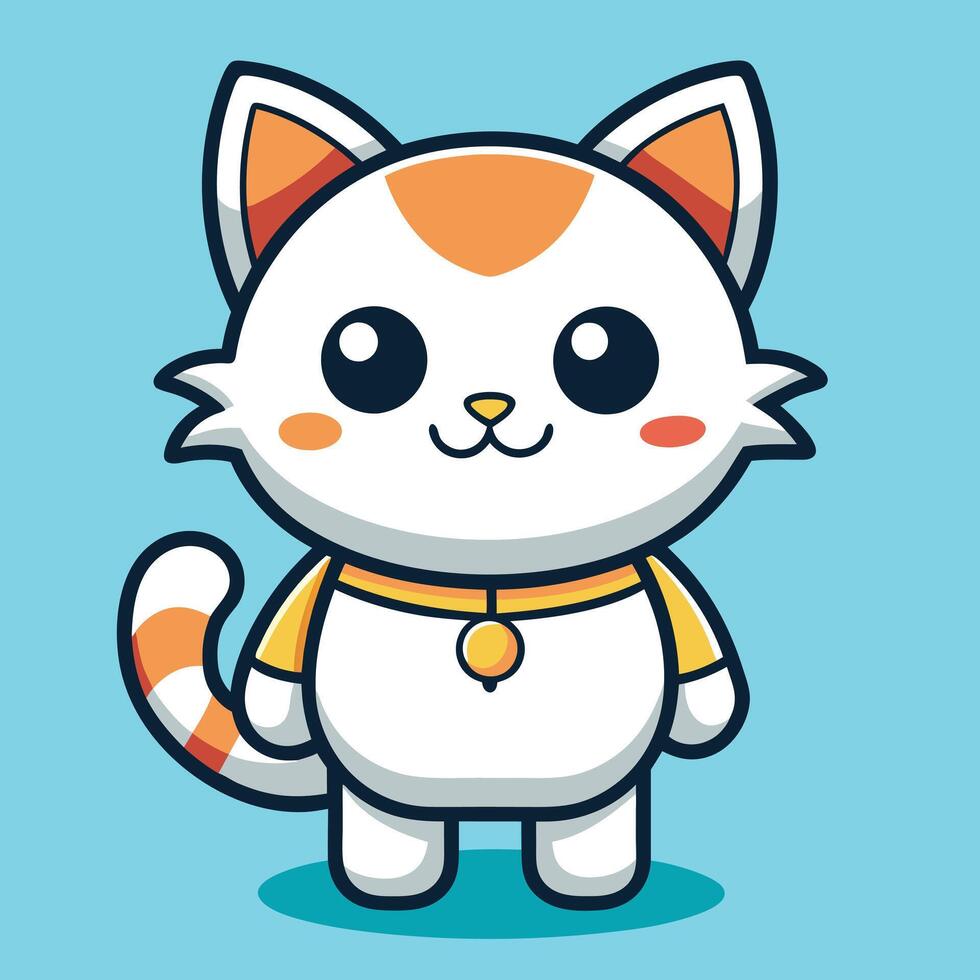 Colorful Cute Cat cartoon character vector