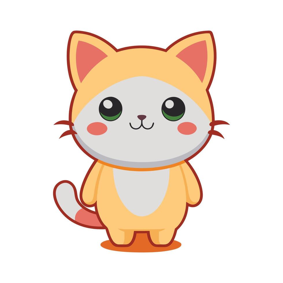 Colorful Cute Cat cartoon character vector