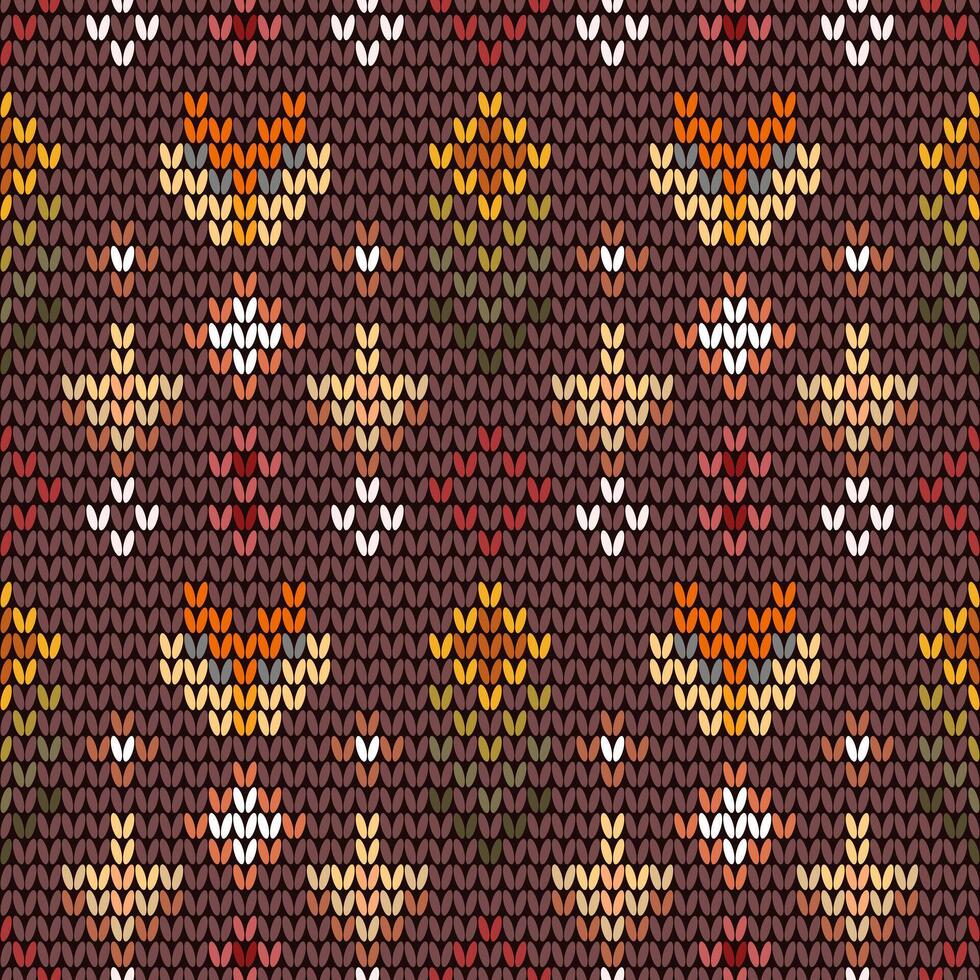 Knitting with beautiful patterns is used in winter clothes. vector