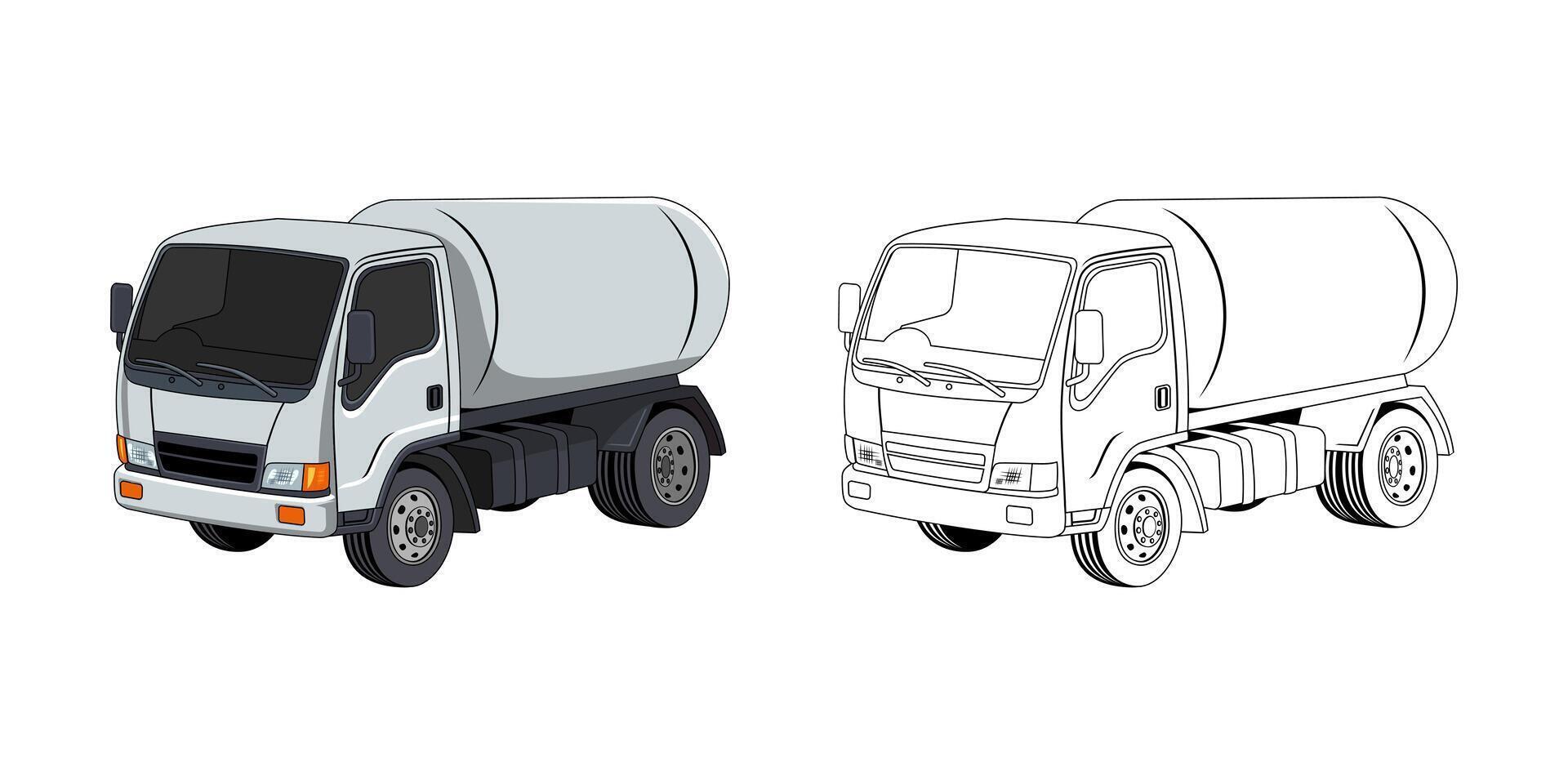 Tanker Truck Cartoon Design Illustration vector