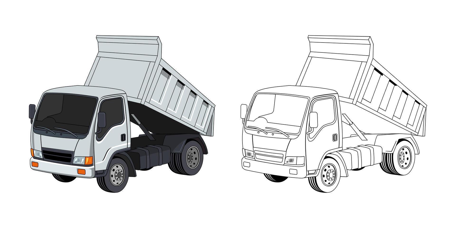 Illustration of Tipper Truck Cartoon vector