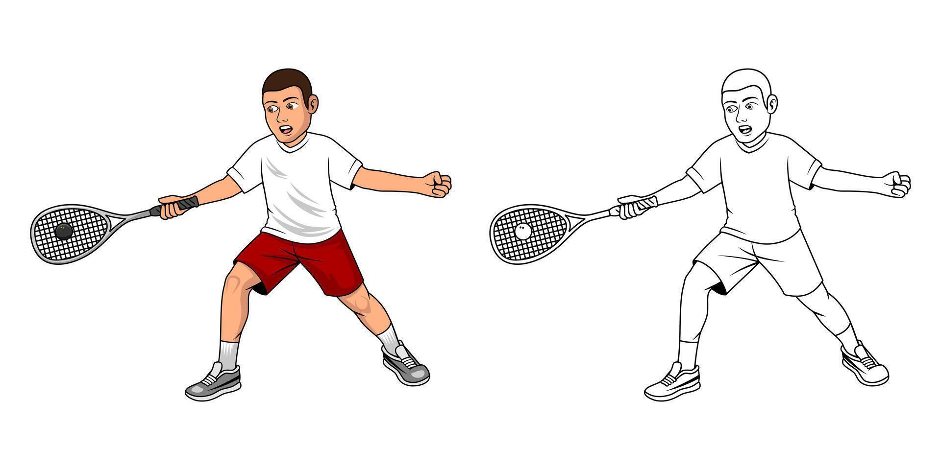 Squash Player Cartoon vector