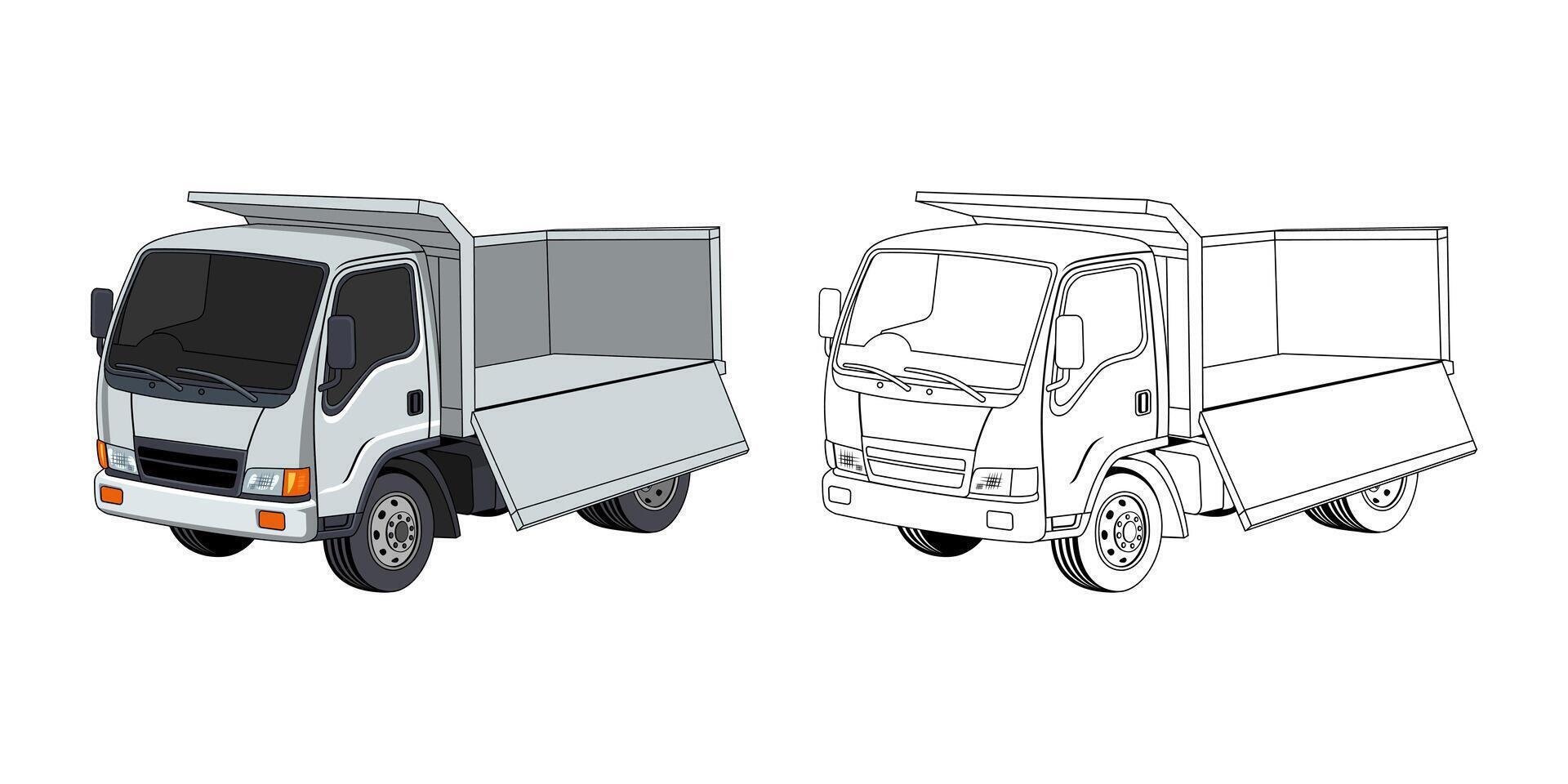 Illustration of Small Truck Cartoon vector