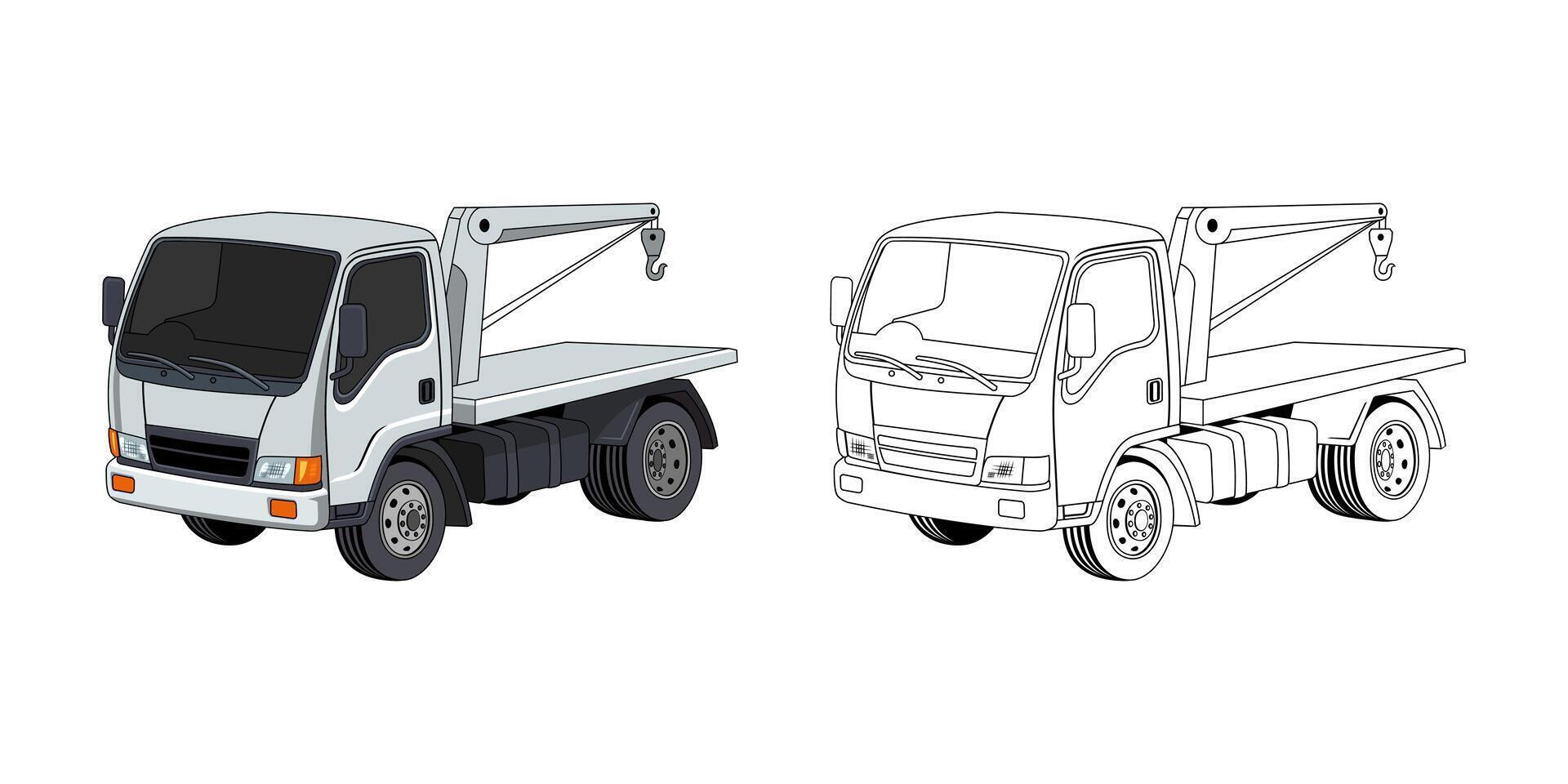 Tow Truck Cartoon Design Illustration vector