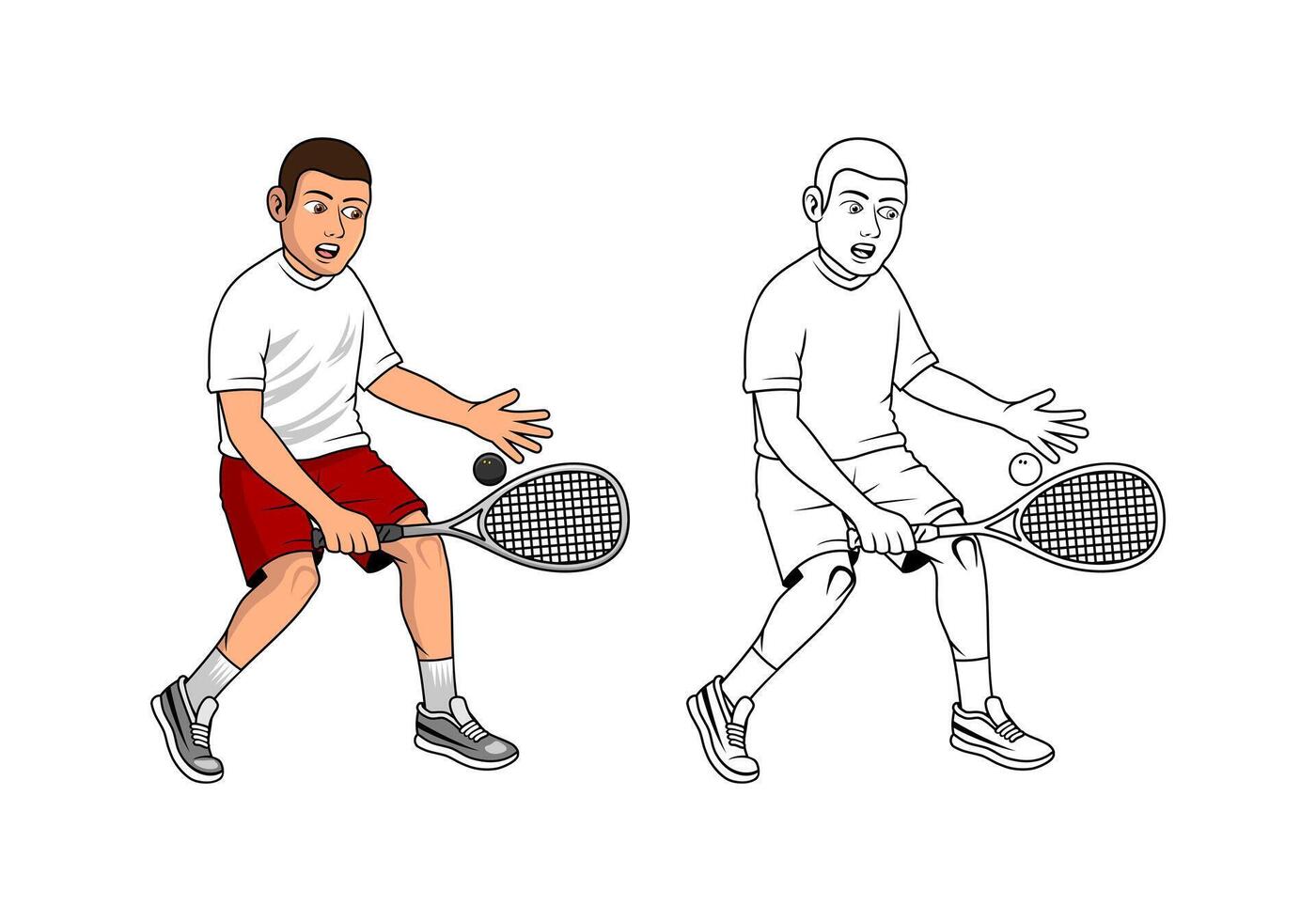 Cartoon of Squash Player vector