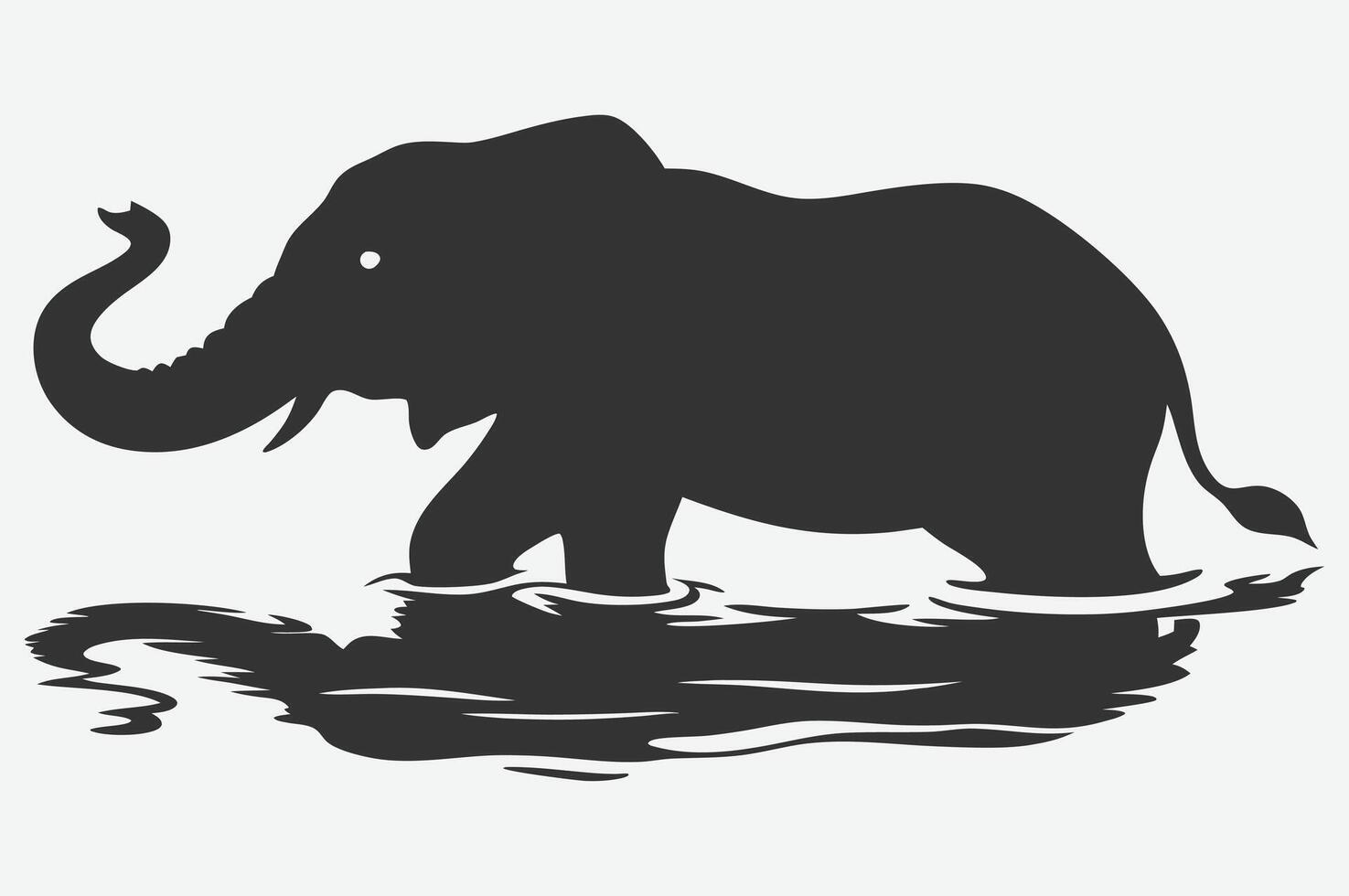 Majestic Elephant Silhouette , Bold Wildlife Design in Stunning Simplicity vector