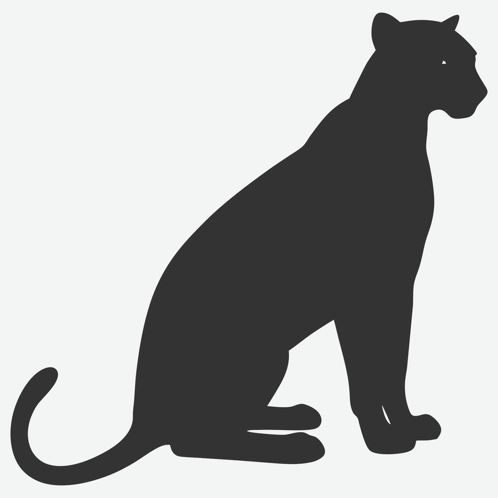 Dynamic Cheetah Silhouette Illustration vector