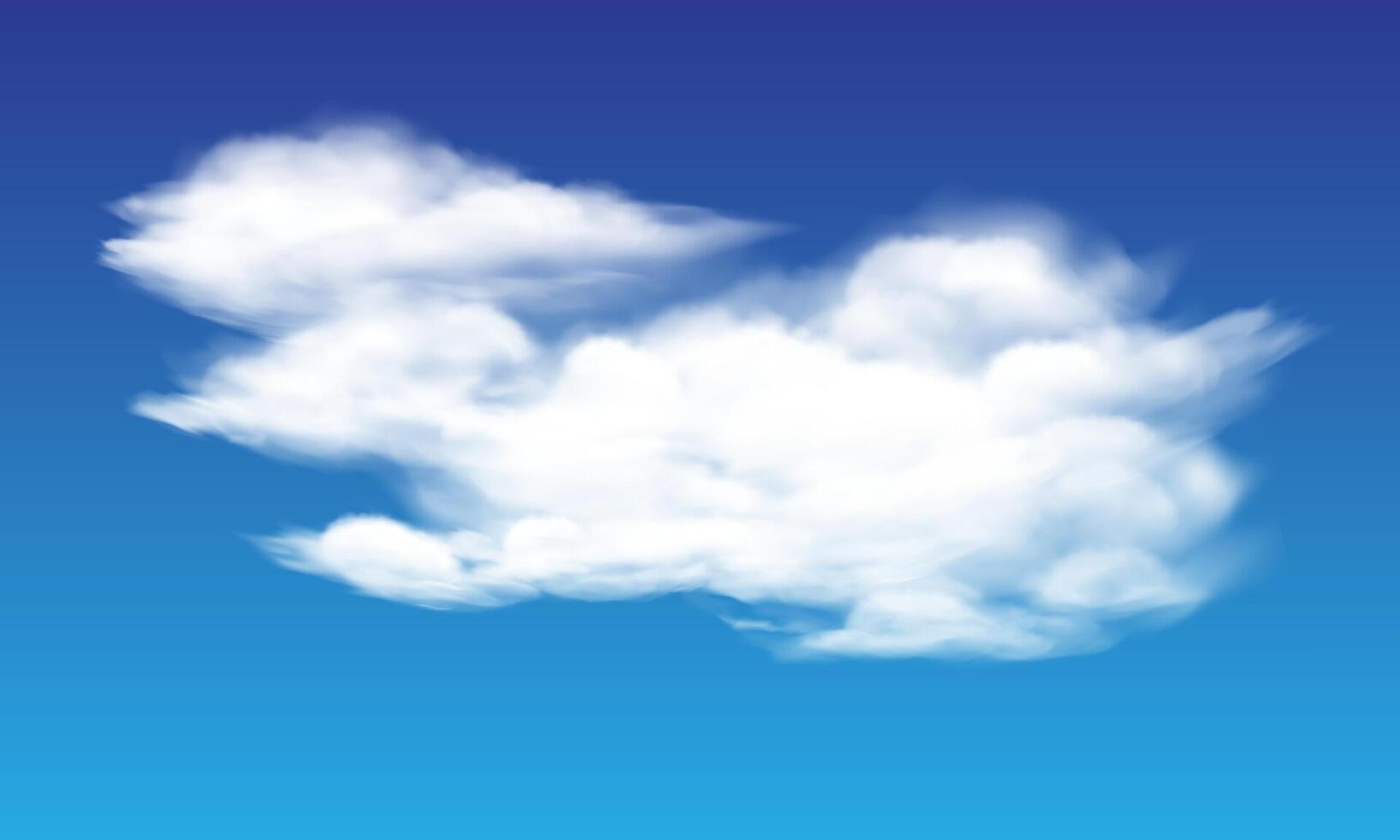 of realistic white cloud on blue sky background vector