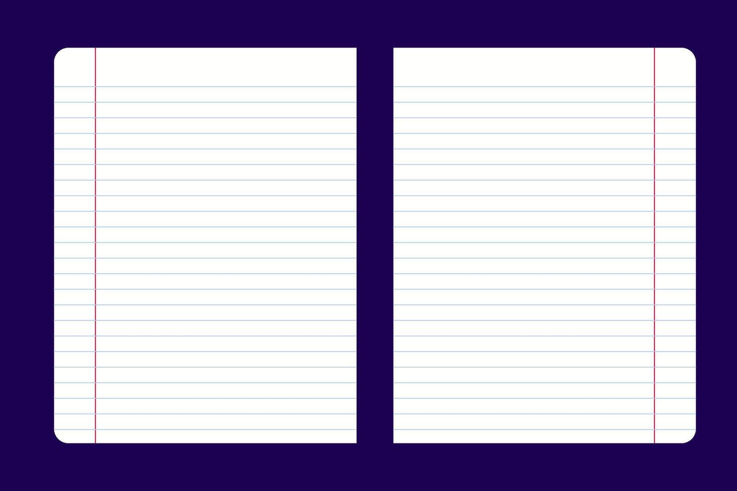 lined paper with margins. flat illustration. school concept vector