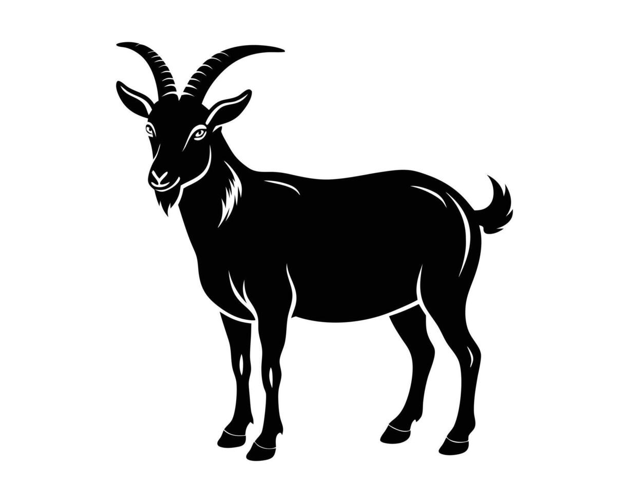 Goat silhouette illustration file. Goat black color . vector