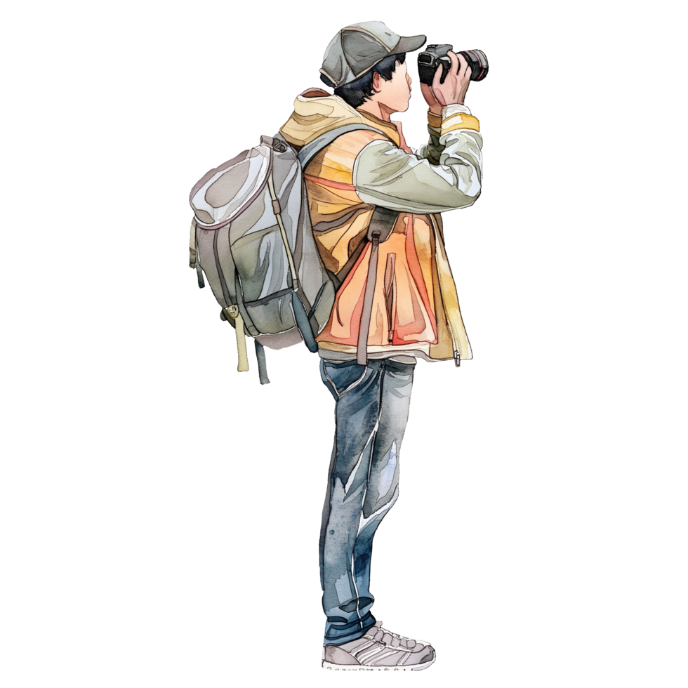 male photographer watercolor png