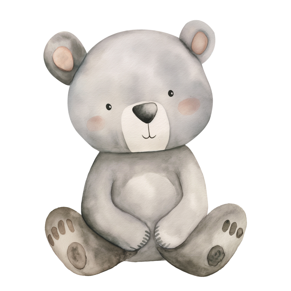 Cute decorative cute bear watercolor png