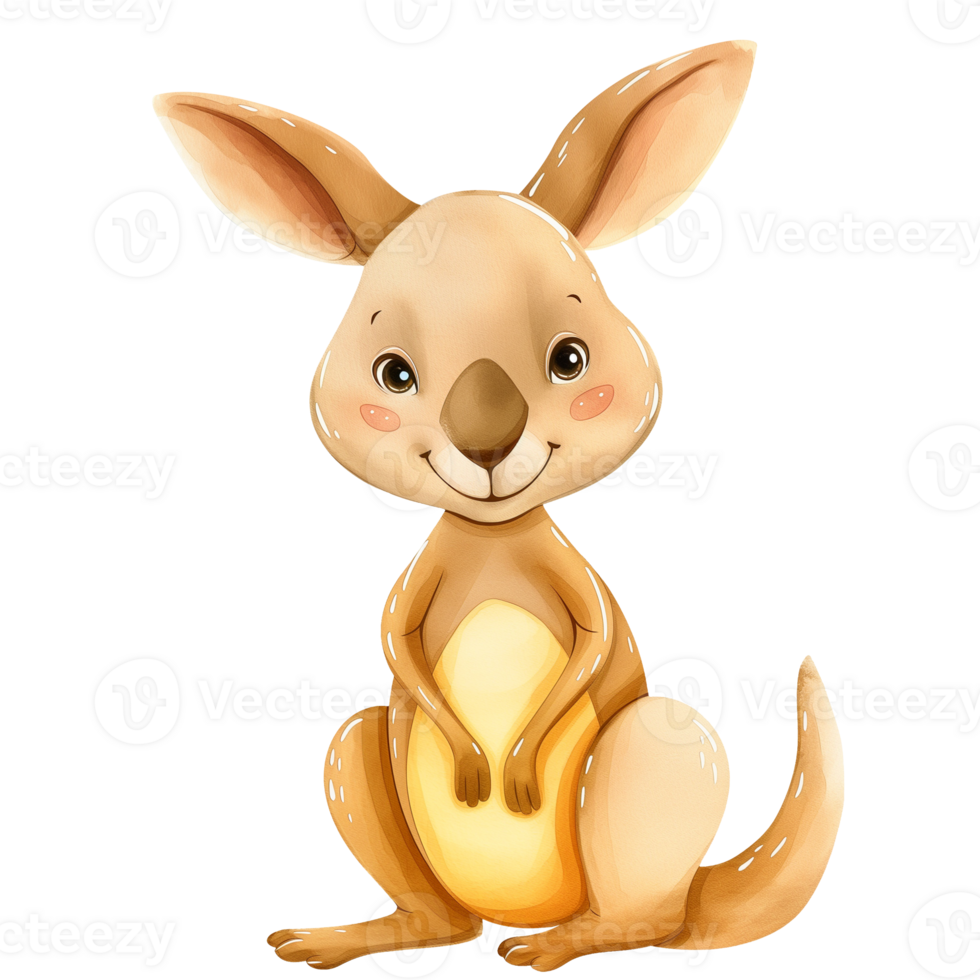 Cute decorative Kangaroo watercolor png