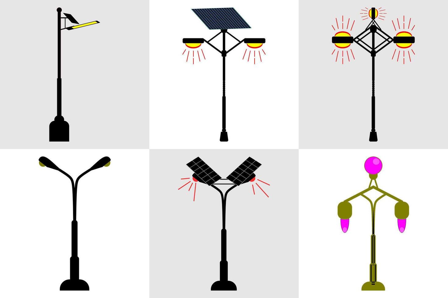 solar street light icon vector