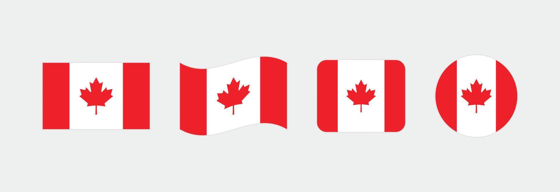 Canada flag. Set of Canada Flags Collection. vector