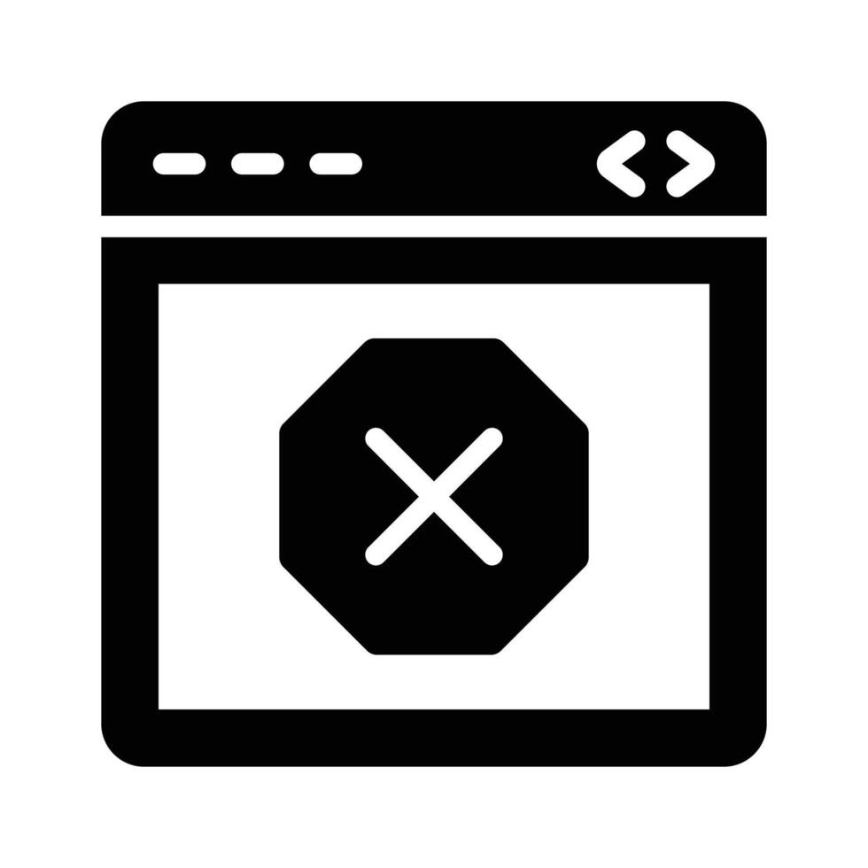 Blocked Website, website error icon design isolated on white background vector