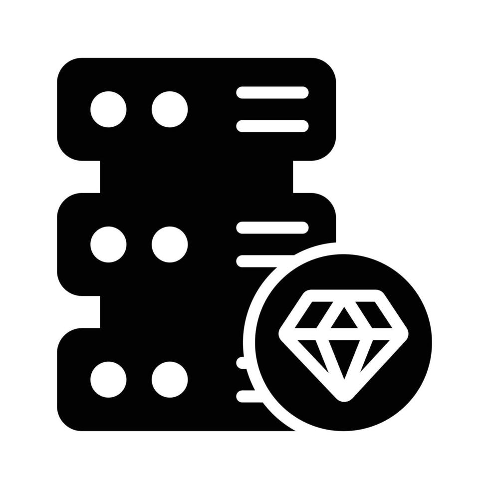 Diamond with data server representing premium hosting icon design vector
