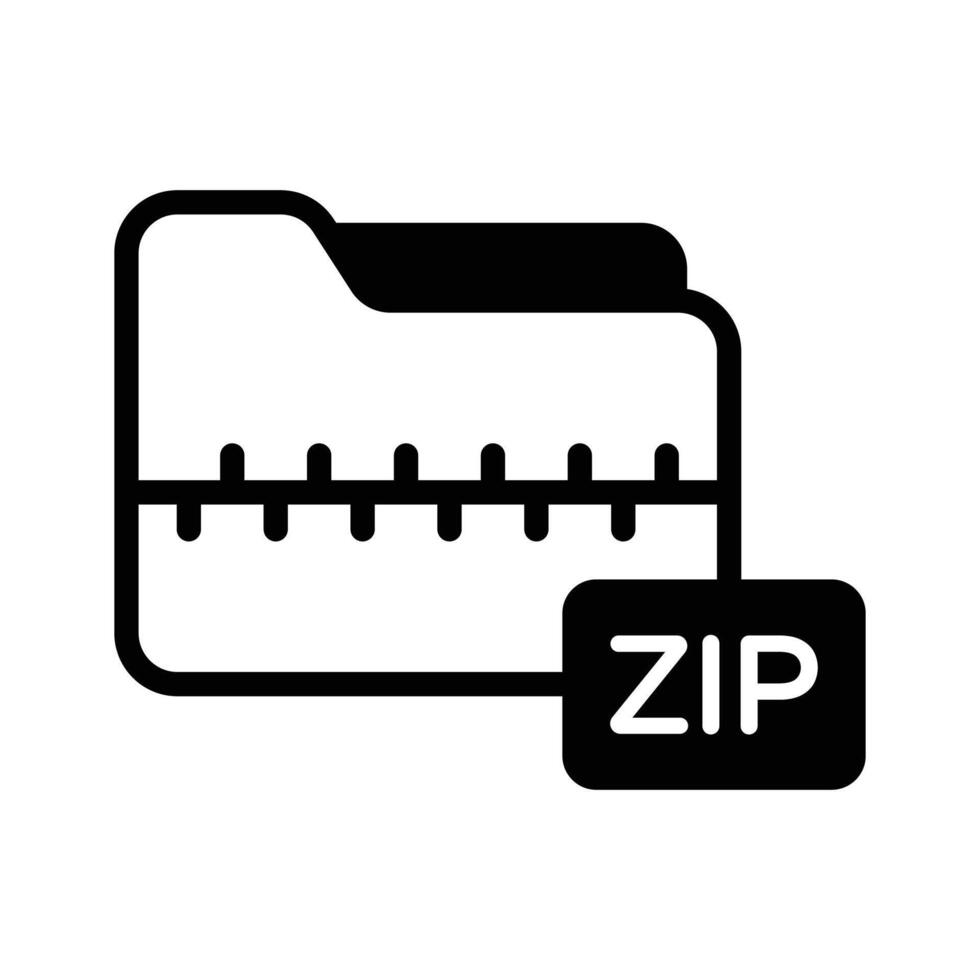 Compressed file, zip folder in trendy design style vector