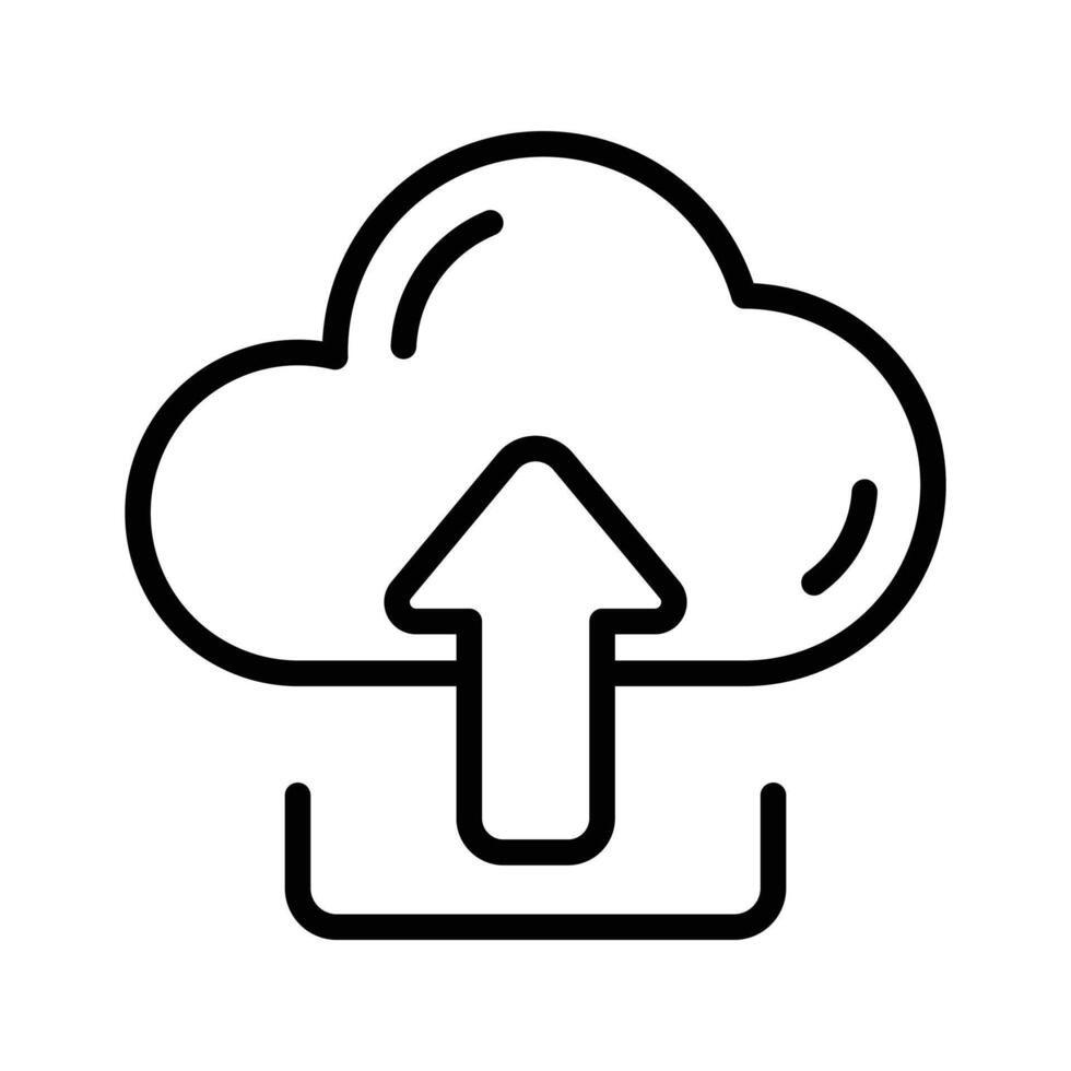 Cloud uploading, cloud with upward arrow, concept of cloud upload vector