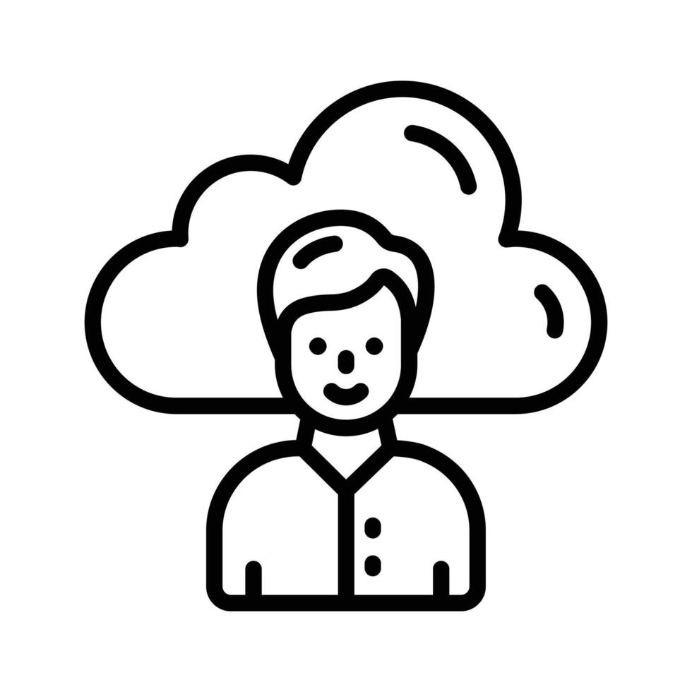 Well designed cloud user , personal cloud, cloud service provider vector