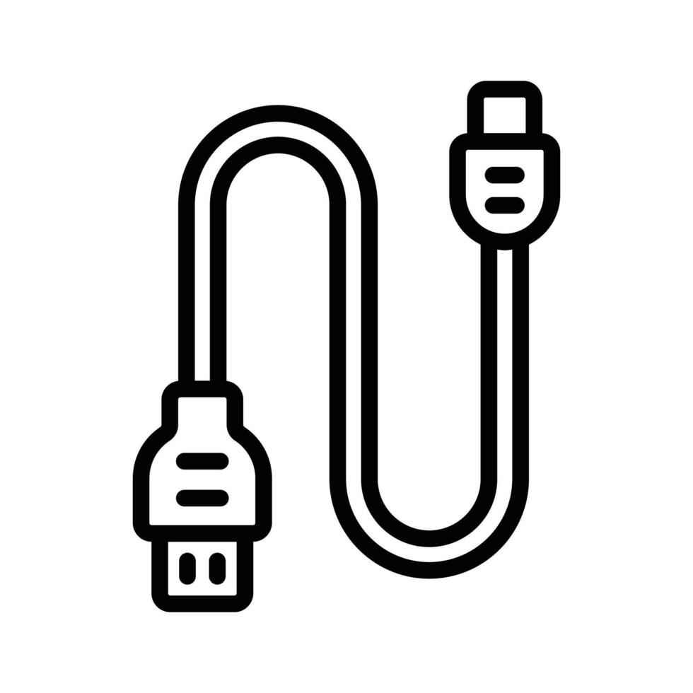 Data cable for connection and data transfer, trendy icon of data cable vector