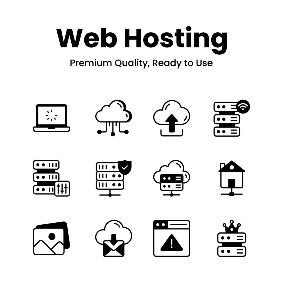 Grab this amazing web hosting icons set in trendy style vector