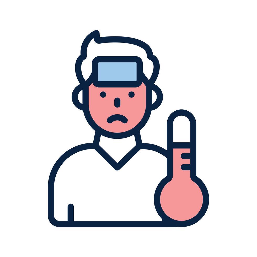 Get this creatively crafted icon of sick man in trendy style vector
