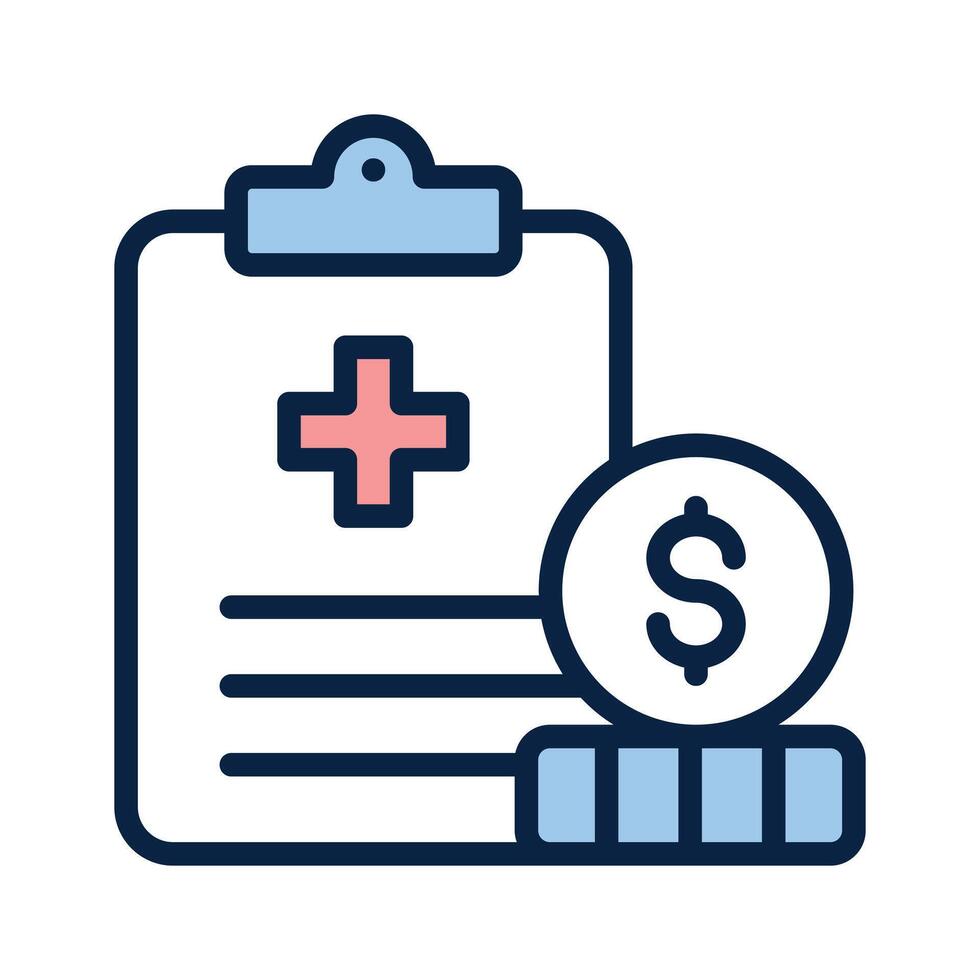 Amazing icon of medical allowance, featuring healthcare symbols and financial elements vector