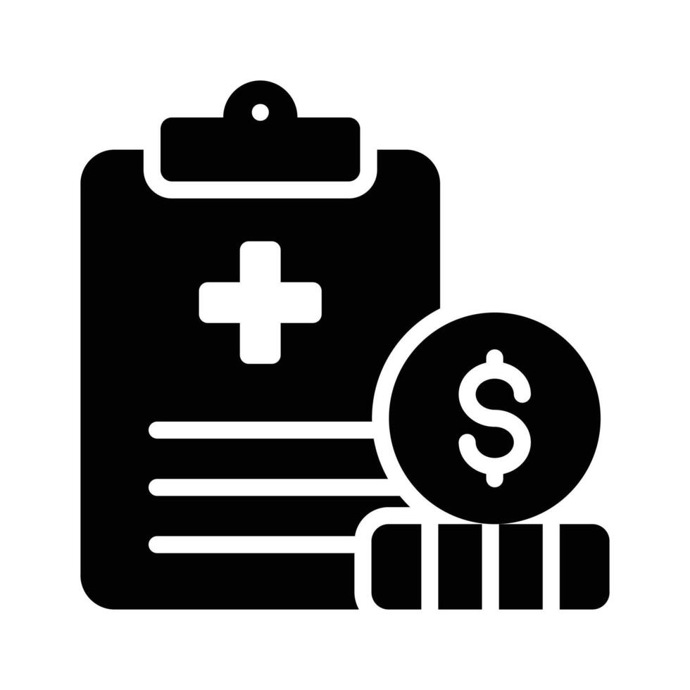 Amazing icon of medical allowance, featuring healthcare symbols and financial elements vector