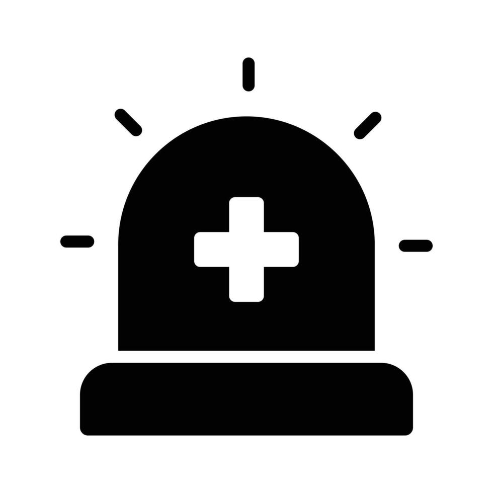 Siren having medical sign concept of medical emergency easy to use vector