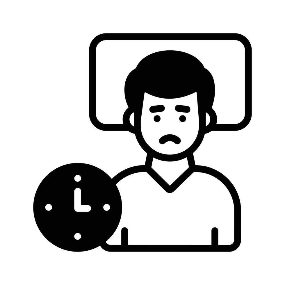 Icon representing sleep disorders, featuring symbols related to sleep and health issues vector