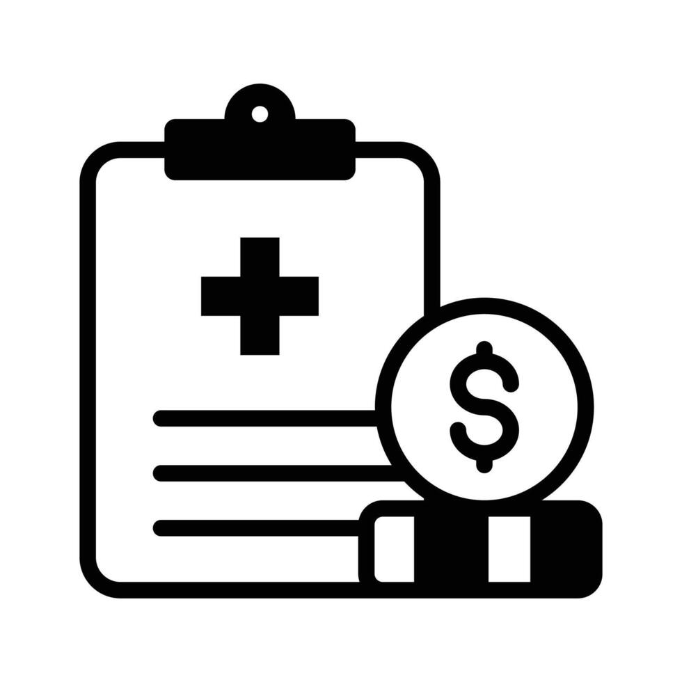 Amazing icon of medical allowance, featuring healthcare symbols and financial elements vector