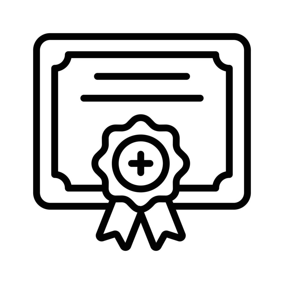An official document, beautiful design of medical certificate, icon vector