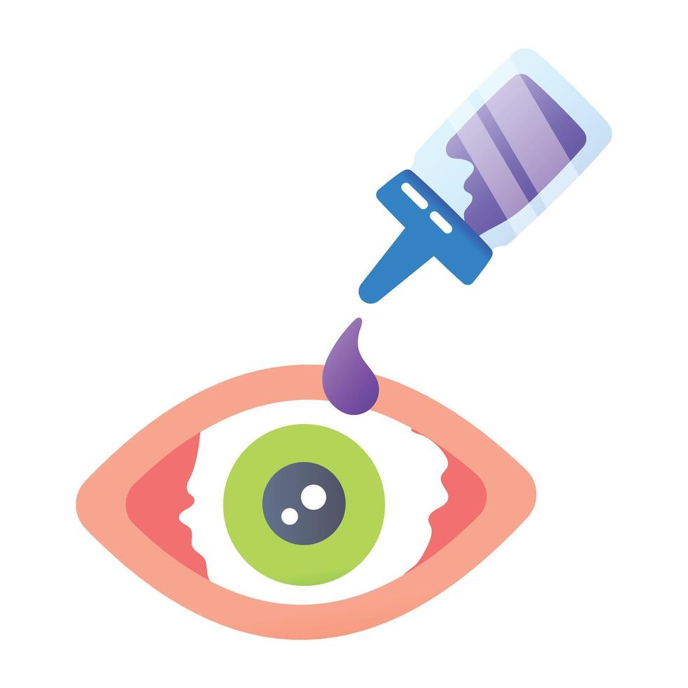 A flat icon of eye drops medicine vector