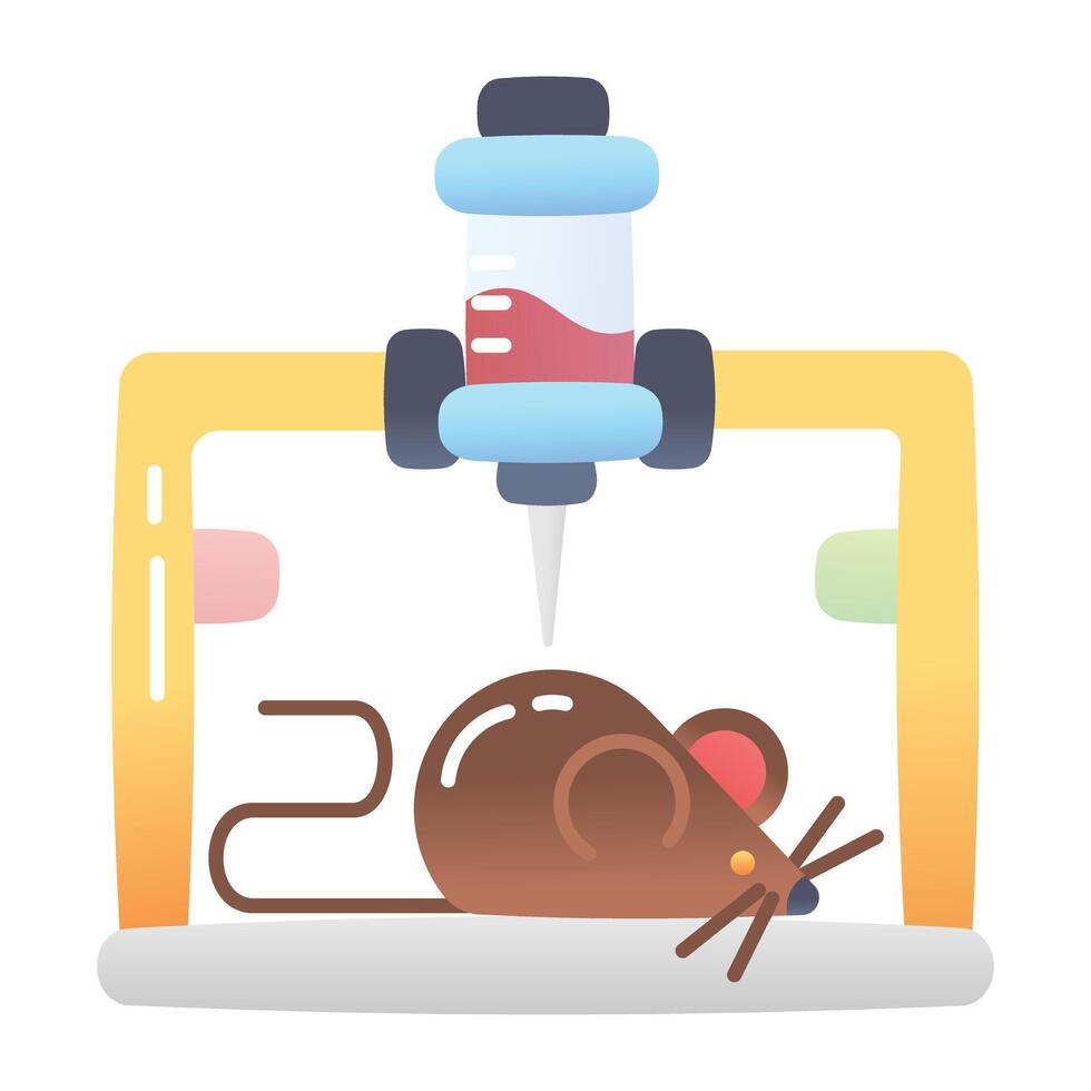 Rat test icon in flat style vector