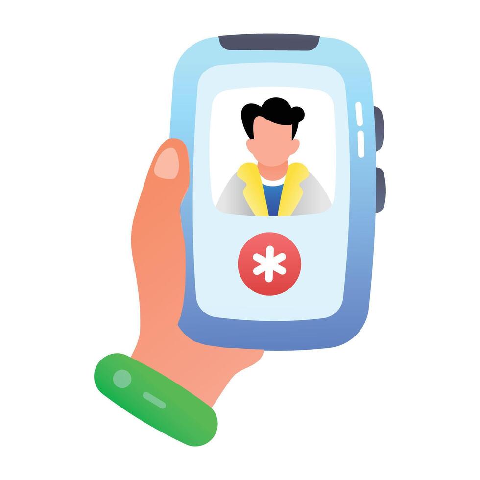 Medical app flat style icon vector