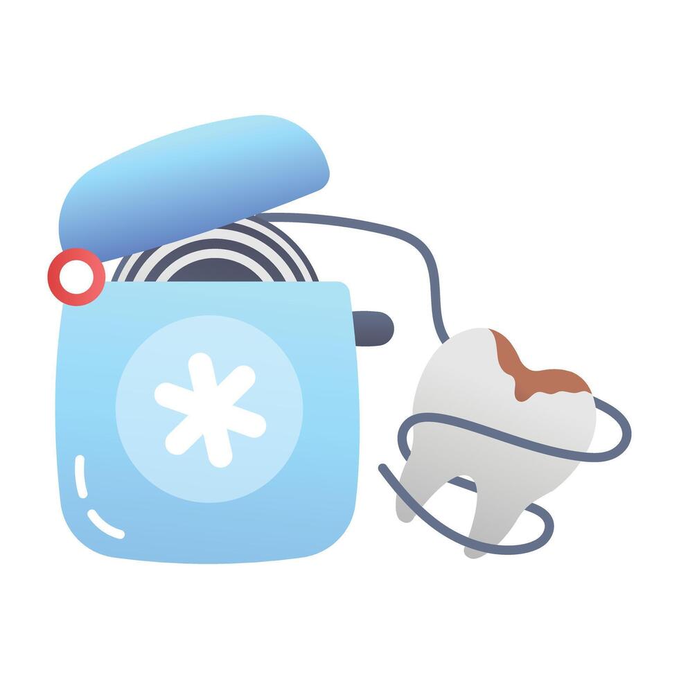 A flat icon of dental floss vector