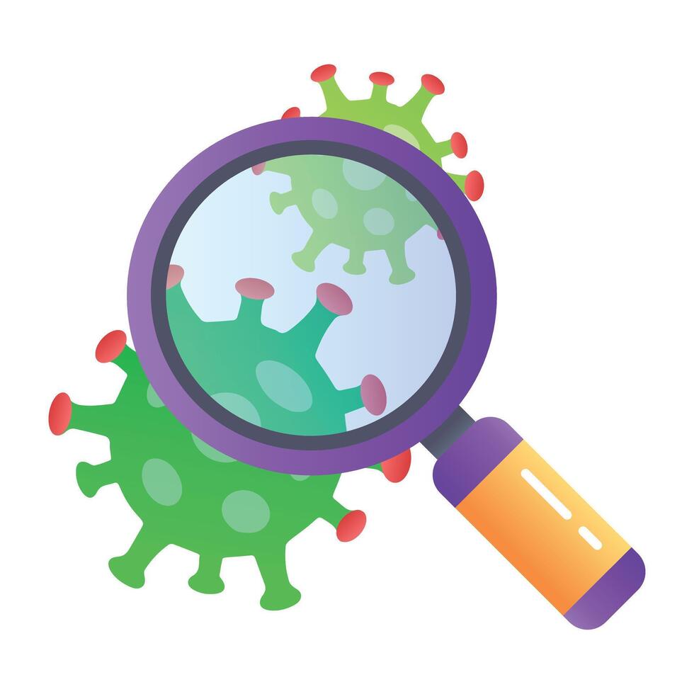An icon of virus research in flat style vector