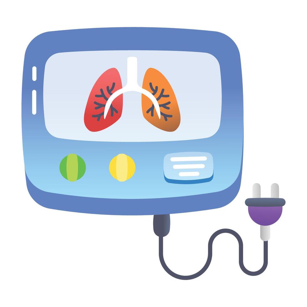 A flat icon of ventilator monitor vector