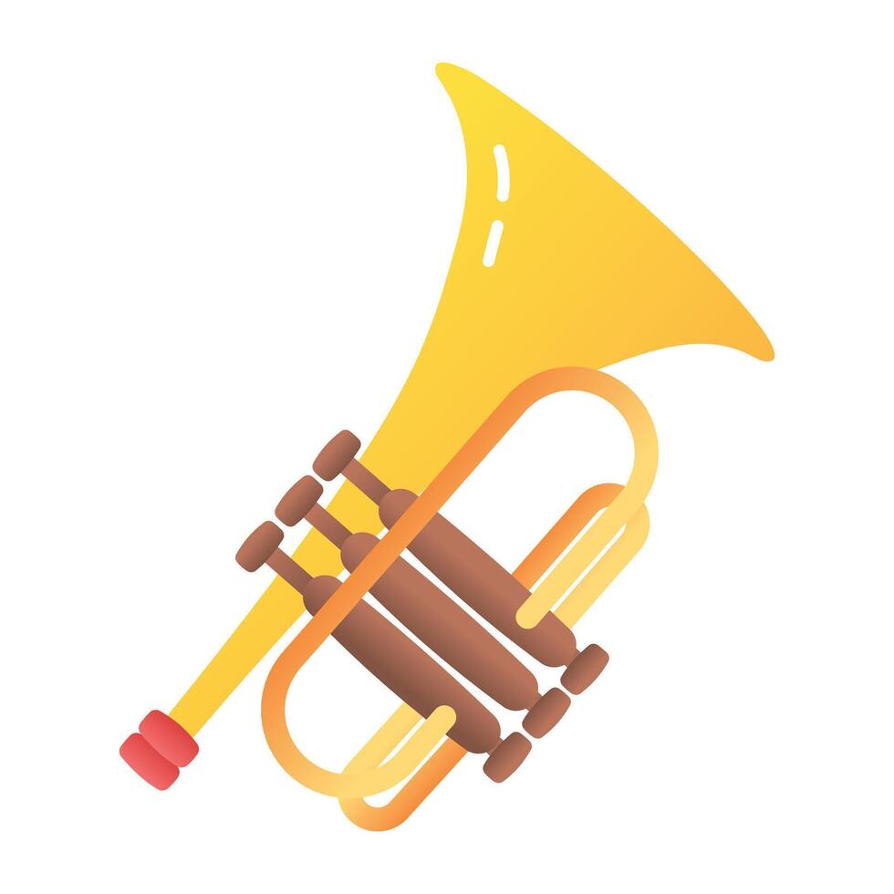 Trumpet icon in flat style vector