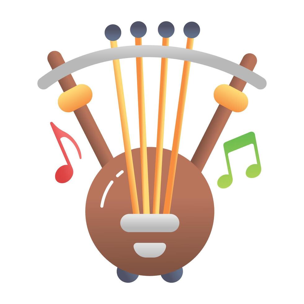 A flat style icon of nyatiti vector
