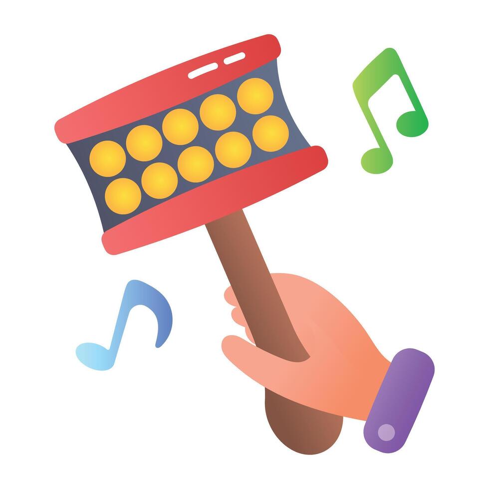 Cabasa icon in flat style vector