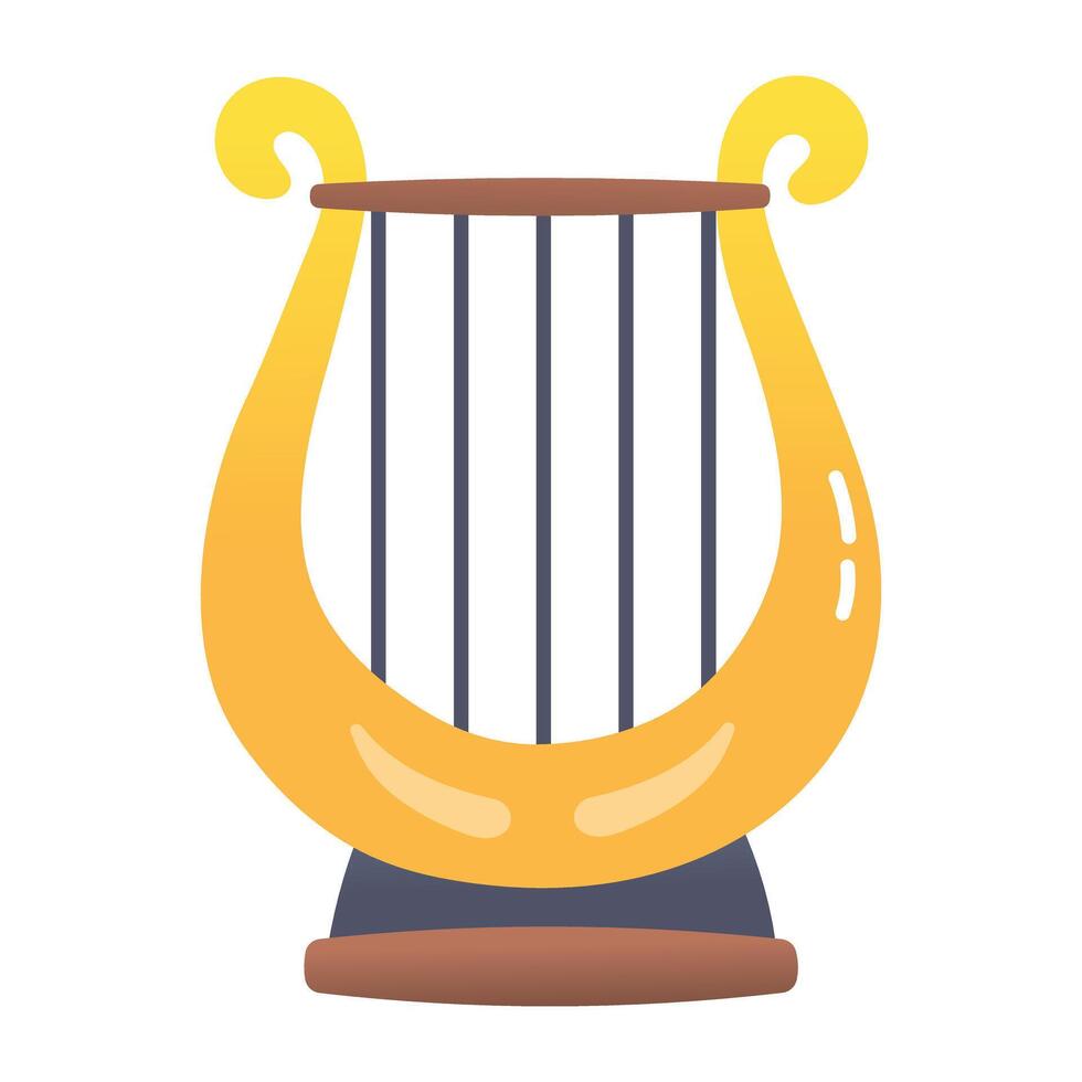 A flat style icon of lyre vector