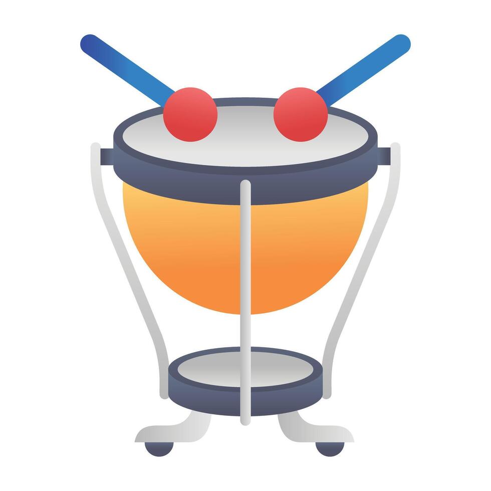 Timpani icon in flat style vector