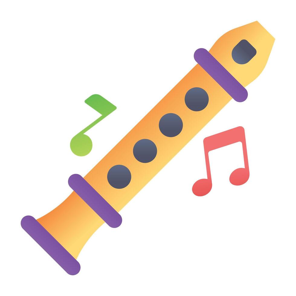 A flat style icon of flute vector