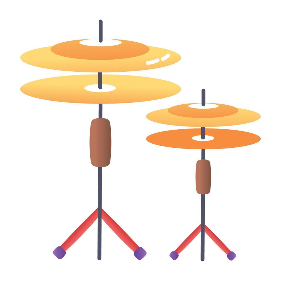 A flat style icon of cymbals vector