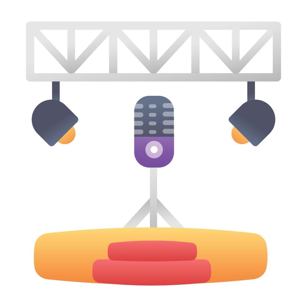 Musical concert icon in flat style vector
