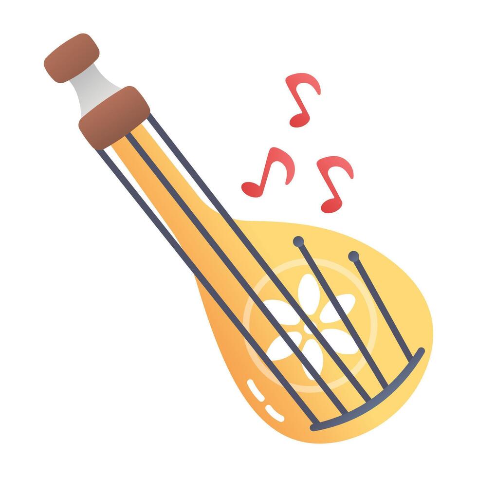 Bandura icon in flat style vector