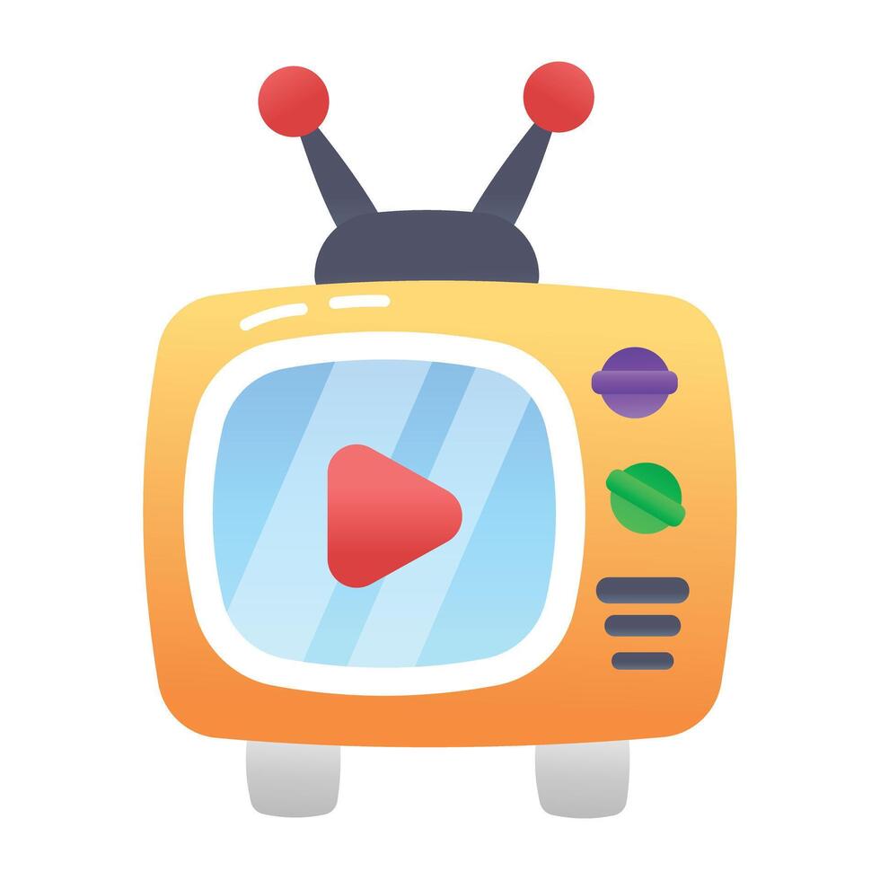 Tv icon in flat style vector
