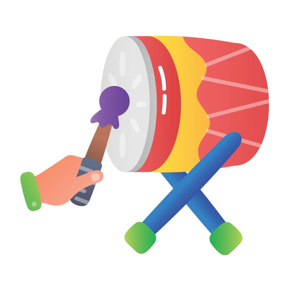 Drumbeat icon in flat style vector
